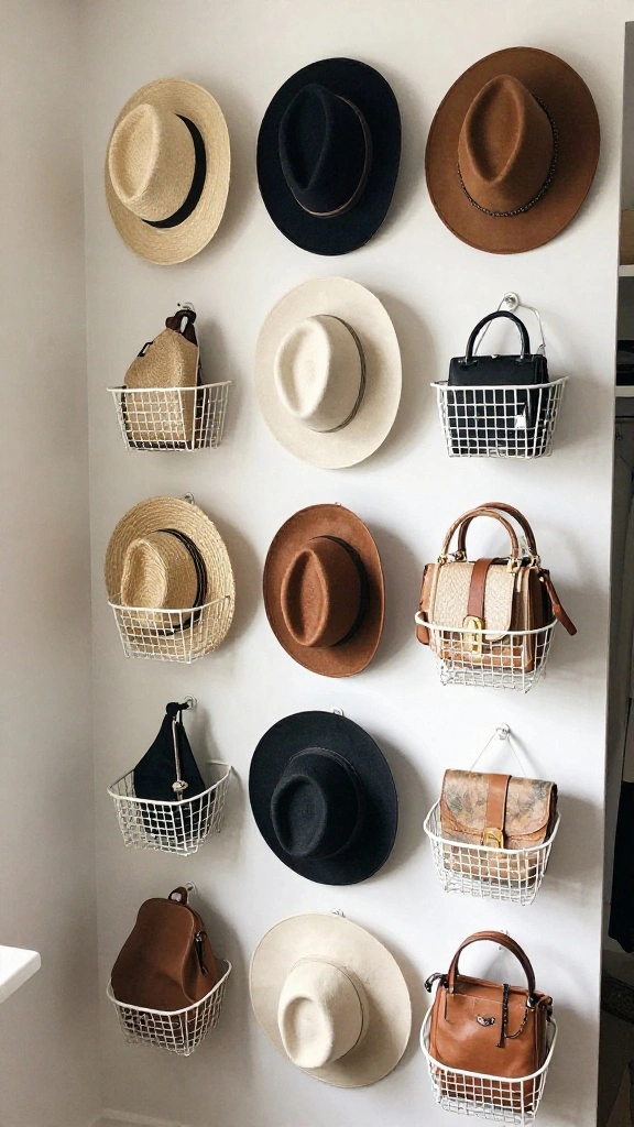 13 Closet Basket Ideas for Organized Shelves Shoes and Accessories - 10. Hanging Baskets for Vertical Space 1