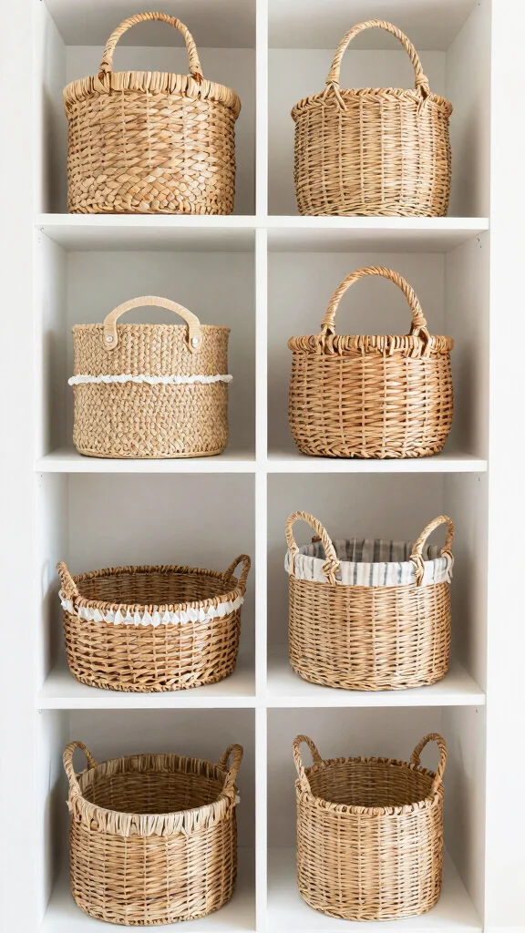 13 Closet Basket Ideas for Organized Shelves Shoes and Accessories - 11. Eco-Friendly Baskets from Recycled Materials 1