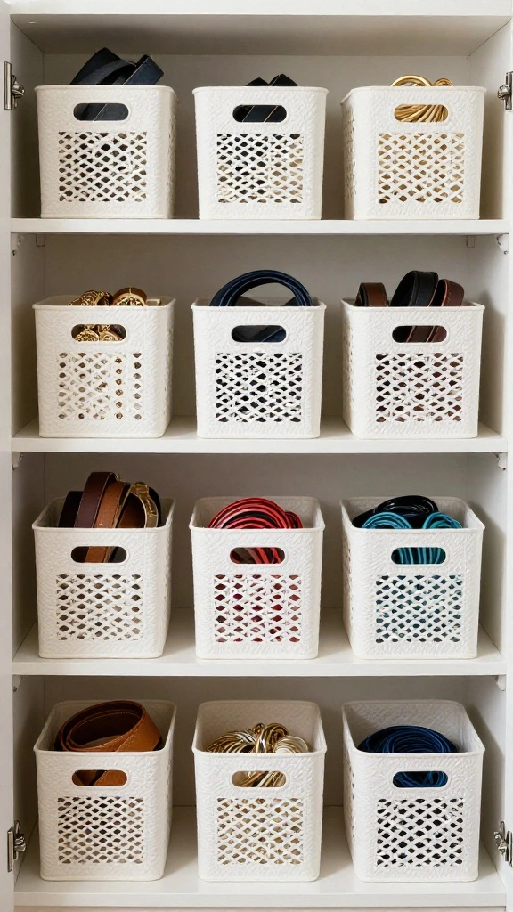 13 Closet Basket Ideas for Organized Shelves Shoes and Accessories - 9. Multi-Compartment Baskets for Versatile Storage 1