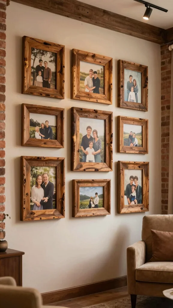 13 Collage Picture Frame Ideas for a Beautiful Multi-Photo Wall Display - 1. Reclaimed Wood Frames 1