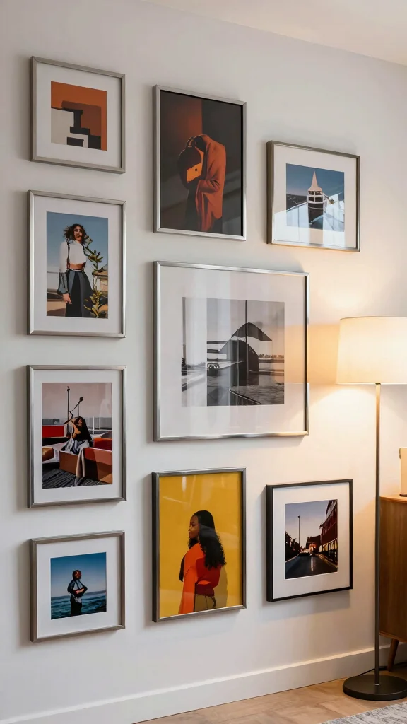 13 Collage Picture Frame Ideas for a Beautiful Multi-Photo Wall Display - 10. Metal Frames 1