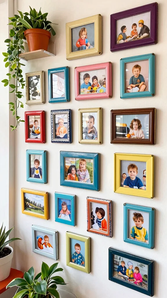 13 Collage Picture Frame Ideas for a Beautiful Multi-Photo Wall Display - 3. Vintage Tin Frames 1