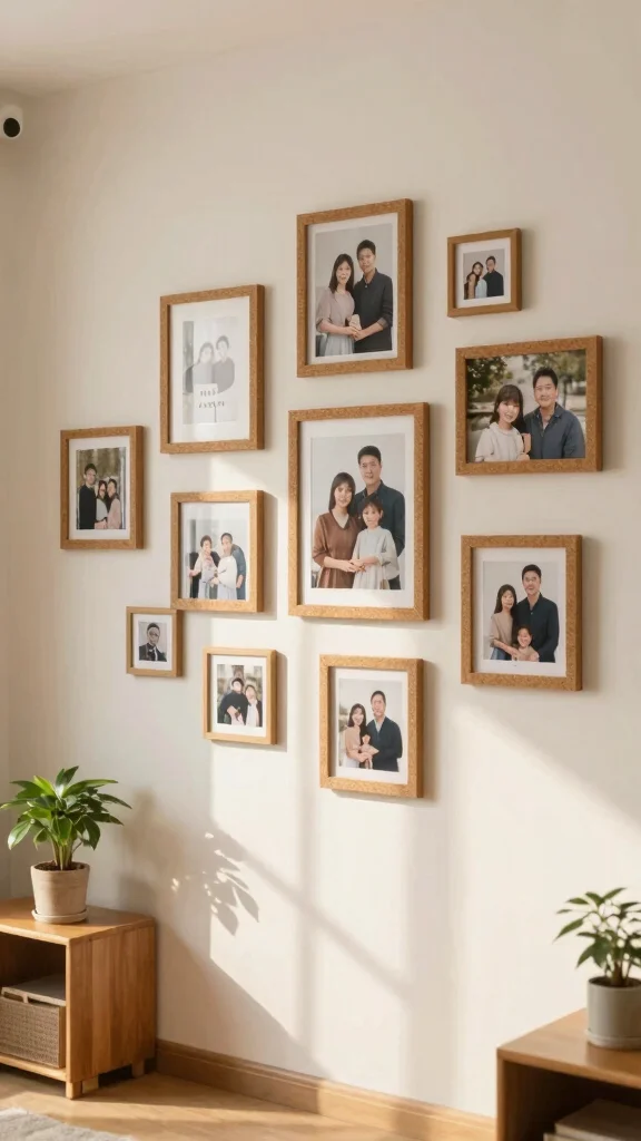 13 Collage Picture Frame Ideas for a Beautiful Multi-Photo Wall Display - 5. Cork Frames 1
