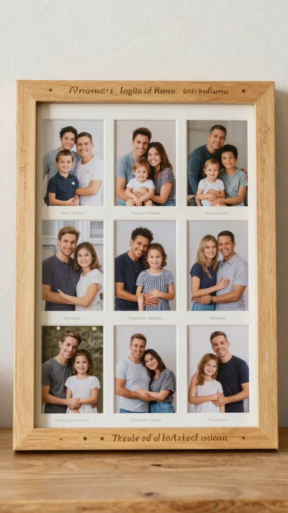 13 Collage Picture Frame Ideas for a Layered Personal Wall Display - 12. Personalized Engravings 1