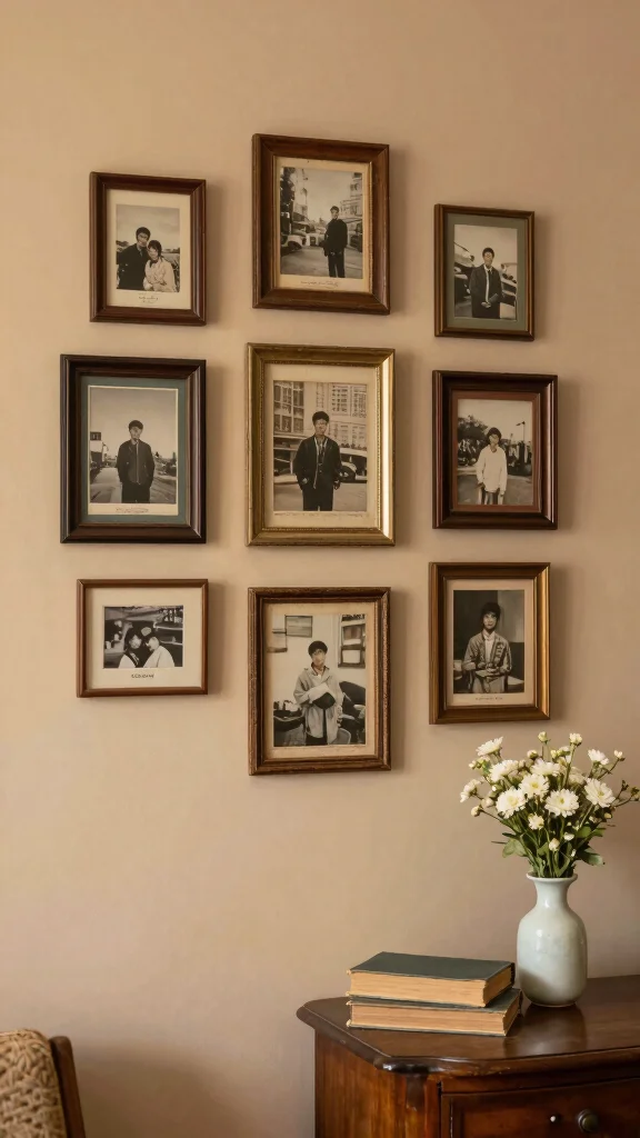 13 Collage Picture Frame Ideas for a Layered Personal Wall Display - 9. Vintage Finds 1