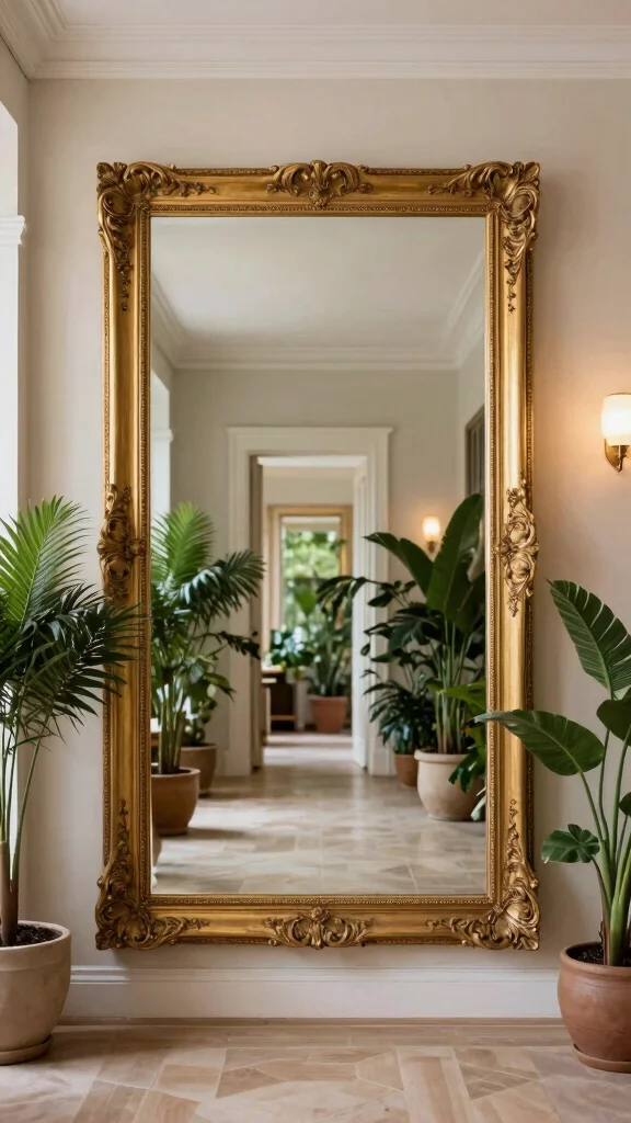 13 Gold Picture Frame Ideas for a Glamorous Polished Wall Display - 13. Oversized Gold Frames as Statement Pieces 1