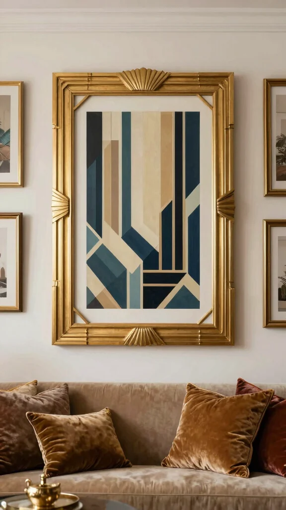 13 Gold Picture Frame Ideas for a Glamorous Polished Wall Display - 5. Art Deco Glamour 1