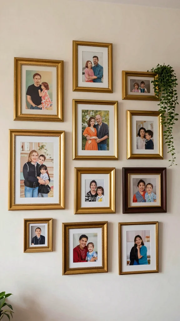 13 Gold Picture Frame Ideas for a Glamorous Polished Wall Display - 6. Layered Frames for Depth 1