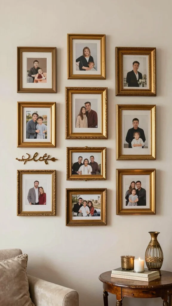 13 Gold Picture Frame Ideas for a Glamorous Polished Wall Display - 8. Vintage Finds and Thrifted Frames 1