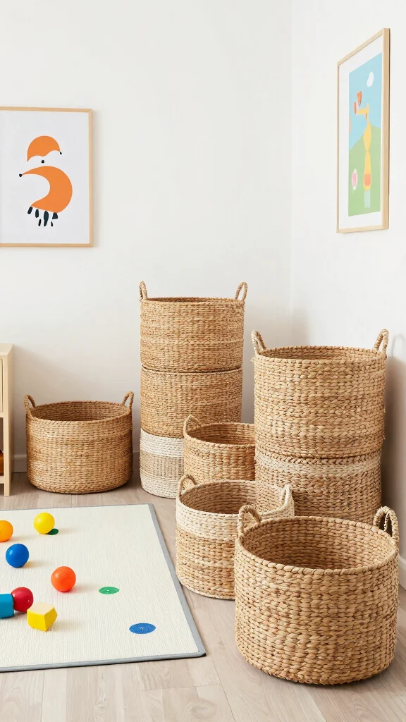 13 Kids Room Basket Ideas for Toys, Books, and Clothes That Stay Tidy - 3. Stackable Baskets 1