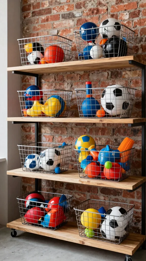 13 Kids Room Basket Ideas for Toys, Books, and Clothes That Stay Tidy - 7. Wire Baskets for Industrial Vibes 1