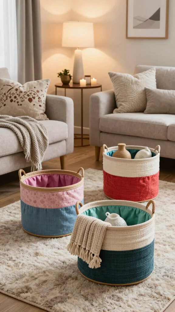 13 Living Room Basket Ideas for Cozy Textured Functional Storage - 13. Customizable Baskets 1