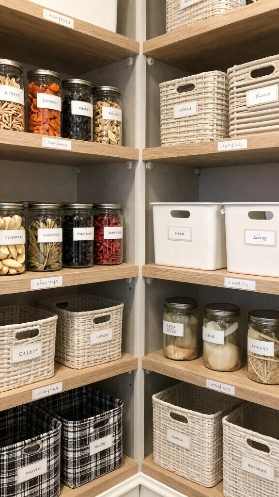 13 Pantry Basket Ideas for an Organized Beautiful Food Storage Space - 12. Smart Labels for Easy Organization 1