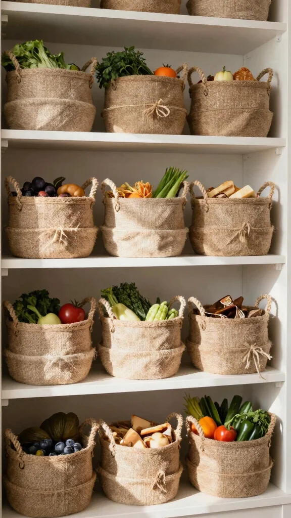 13 Pantry Basket Ideas for an Organized Beautiful Food Storage Space - 7. Natural Fiber Baskets 1