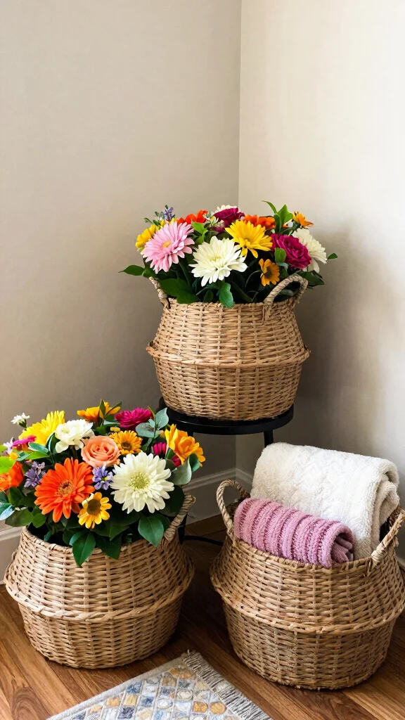 13 Shelf Basket Ideas for a Tidy Curated Storage Display - 10. Seasonal Themed Baskets 1