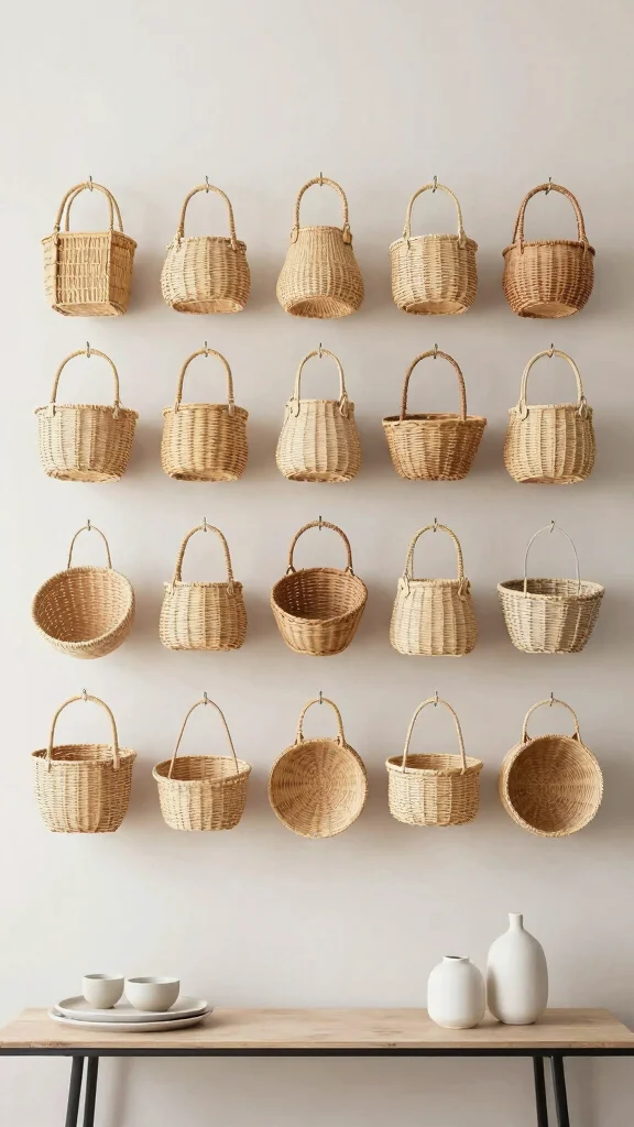13 Wall Basket Decor Ideas That Turn Storage Into Artwork - 11. Grid Patterns for Structure 1