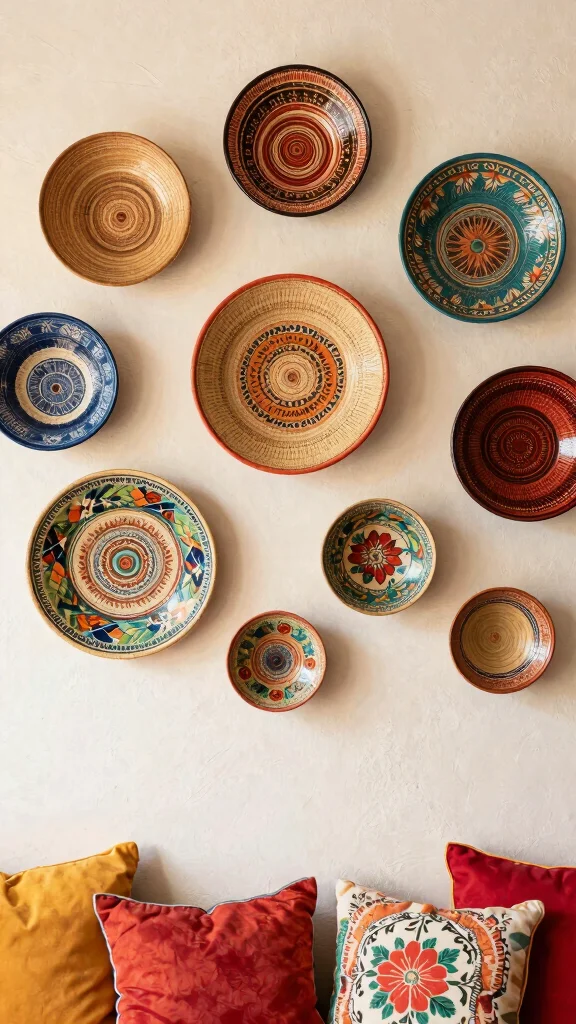 13 Wall Basket Decor Ideas That Turn Storage Into Artwork - 3. Boho Chic: Play with Patterns 1