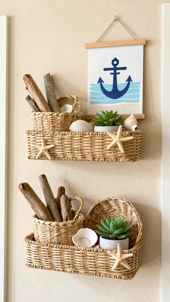 13 Wall Basket Ideas for Decorative Space-Saving Display - 3. Themed Arrangements 1