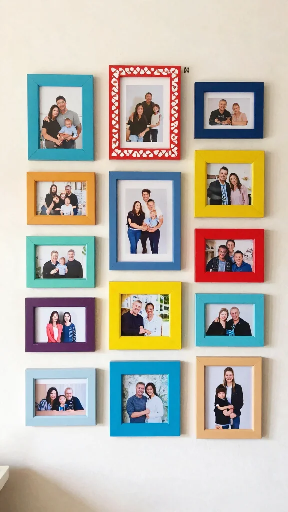 13 Wooden Picture Frame Ideas for a Warm Natural Wall Display - 5. Painted Wooden Frames 1