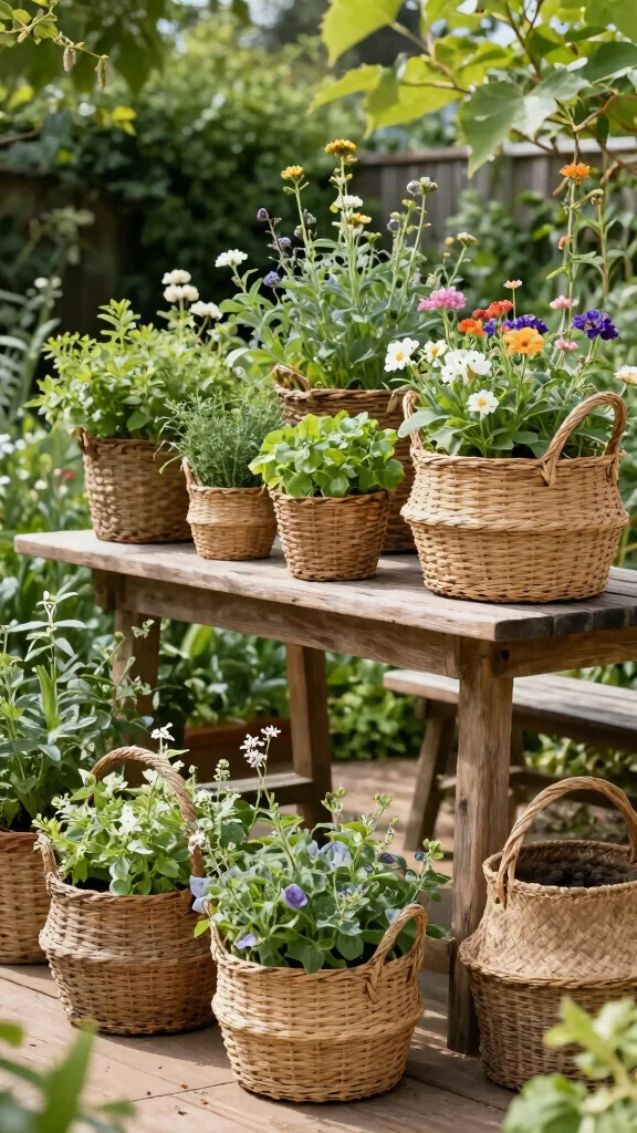 13 Woven Basket Ideas for Storage and Decor That Add Natural Texture - 7. Garden Glory 1