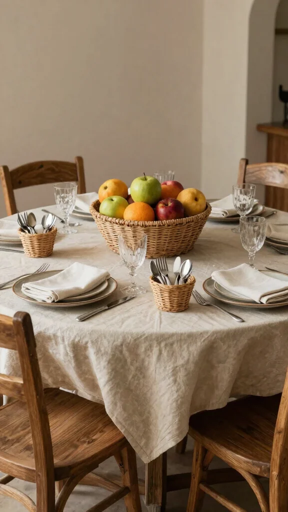 13 Woven Basket Ideas for Storage and Decor That Add Natural Texture - 9. Dining Room Displays 1