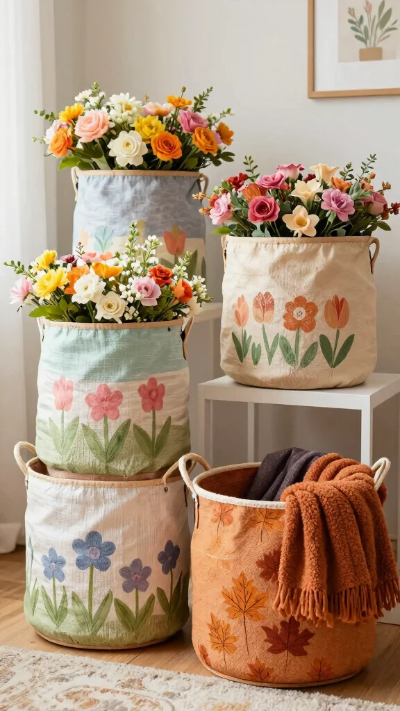 14 Storage Basket Ideas for Every Room Style and Clutter Problem - 12. Seasonal Storage Baskets for a Fresh Look 1