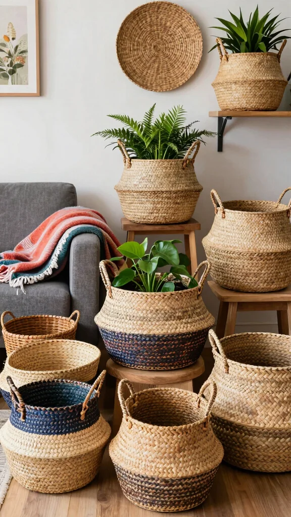 14 Storage Basket Ideas for Every Room Style and Clutter Problem - 8. Handmade Baskets for Unique Character 1