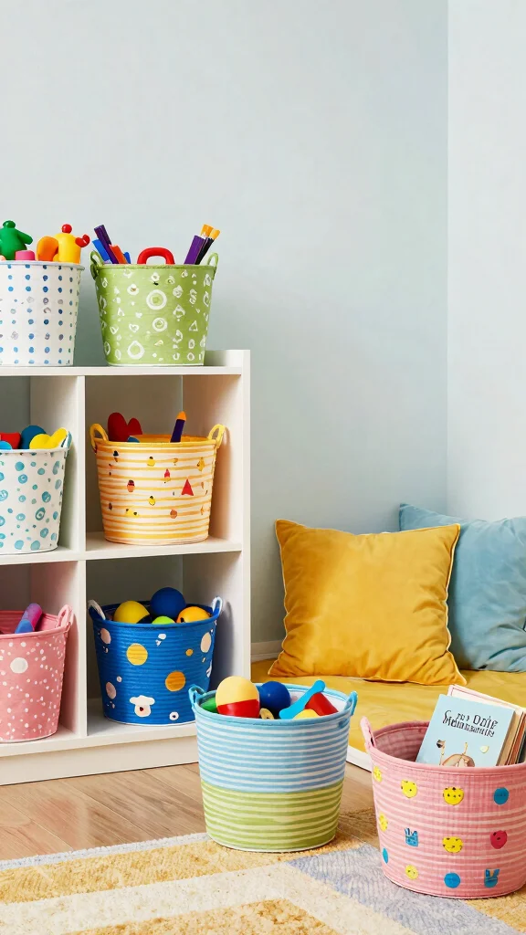 14 Storage Basket Ideas for Every Room Style and Clutter Problem - 9. Cute and Functional Baskets for Kids' Rooms 1