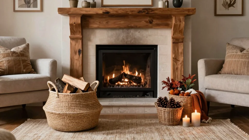 12 Basket Ideas in Front of the Fireplace for a Cozy Styled Display - marketfurniture.blog
